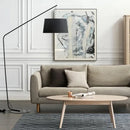 Danish Nordic Designer LED Floor Lamp for Living Room Luxury Style Fabric Shade Metal Base E27 - Ljojo
