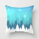 Blue Winter Snowflake Pillowcase for Stylish Christmas Decor by Ljojo