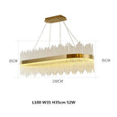 Glass Led Pendant Light Dining Room Chandelier Lustre Metal Suspension Lamp - Ljojo