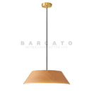 Ljojo Medieval Bauhaus Wood Grain Log Metal LED Pendant Light Chandelier for Home Decoration