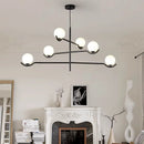 Ljojo LED Glass Ball Chandelier: Modern Minimalist Dining Room Hanging Lamp