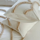 Ljojo 3D Flower Embroidery Bedding Set with Duvet Cover & Pillowcase