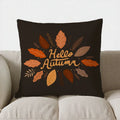 Autumn Leaves Patterned Throw Pillow Cover by Ljojo