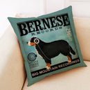 Ljojo Linen Pillowcase for Car Sofa Cushion Cover 45*45cm - Retro Dog Design