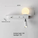 LED Wall Lamp with Switch USB Charging Modern Reading Sconce Light by Ljojo