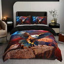 Ljojo Majestic Eagle Duvet Cover Bedding Set with 2 Pillowcases