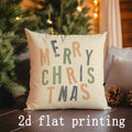 Ljojo Merry Christmas Patterned Pillowcase for Sofa, Bedroom, Car - Rectangular Back Cushion