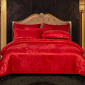 Ljojo Luxury Jacquard Bedding Set - European Style Satin Duvet Cover for Double Bed