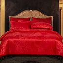 Ljojo Luxury Jacquard Bedding Set - European Style Satin Duvet Cover for Double Bed