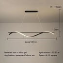 Ljojo LED Strip Chandelier - Nordic Minimalist Design - Modern Kitchen & Bedroom Pendant Light