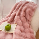 Ljojo Long Fur Rabbit Plush Blanket
