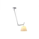 Italian Warm Fabric Lampshade Ceiling Lamp Swing Arm Retractable Chandelier LED by Ljojo