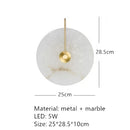 Ljojo Marble Wall Lights Copper Finish E14 Bulb Sconce 110-240V