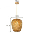 Led Pendant Lamp Natural Rattan Wicker Chandeliers Hand-Woven Bamboot E27 Lighting by Ljojo