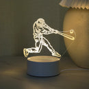 3D Baseball Boy Acrylic Night Light Monochrome Warm Atmosphere for Bedroom and Study by Ljojo