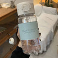 Ljojo 500ml Clear Leakproof Water Bottle with Straw - Portable for Travel & Office
