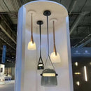Nordic Glass Chandelier Leather Hanging Light Danish Pendant Lamp by Ljojo