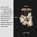 Ljojo Modern Acrylic Led Chandelier | Living Dining Room Pendant Light for Home Decor Lighting