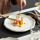 Ljojo Luxury Steak Plate: White Ceramic Western Dish for Elegant Dining.