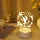 Ljojo 3D Ballet Night Light - Elegant Home Decor for Bedroom and Living Room