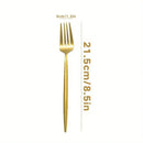 Ljojo 16pcs Stainless Steel Gold Tableware Dinner Fork Set