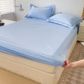 Ljojo 100% Cotton Fitted Sheet & Pillowcase Set, White, 180x200, 3Pcs