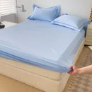 Ljojo 100% Cotton Fitted Sheet & Pillowcase Set, White, 180x200, 3Pcs