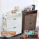 Ljojo™ Farmhouse Shoe Storage Cabinet with Drawers and Open Shelves for Entryway