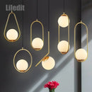 Ljojo Metal Pendant Lights Glass Ball Nordic Decor Hanging Lamp
