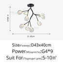 Ljojo Branch Firefly Ceiling Chandelier LED Hanging Lamp Modern Home Decor Nursery Design