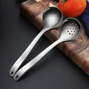 Ljojo Long Handle Stainless Steel Soup Ladle Spoon Skimmer Colander Tableware Home Kitchen