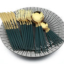 Ljojo 32-Piece Stainless Steel Cutlery Set for Dining Table, Silverware Gift