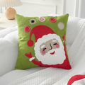 Embroidery Christmas Throw Pillowcase Elk Red Decoration Square Pillowcases by Ljojo