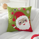 Embroidery Christmas Throw Pillowcase Elk Red Decoration Square Pillowcases by Ljojo