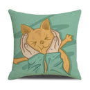 Funny Cats Print Pillow Case for Home Decor by Ljojo: 45x45cm Linen Cover