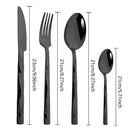 Ljojo 24pcs Stainless Steel Cutlery Set with Diamond Handle