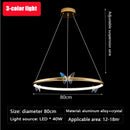 LED Gold Ring Butterfly Chandelier Pendant Light Fixture by Ljojo - Elegant Home Decor Lighting for Living Room