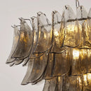 Franch Murano Gray Glass Shell LED Chandelier Lamps for Home Decor by Ljojo