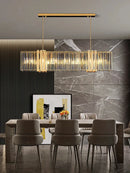 Crystal Pendant Light Luxury Modern Rectangular Living Room Designer Tea Room Island Counter Pendant Lamp by Ljojo
