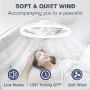 Ljojo 50CM Ceiling Chandelier Fan Remote Control Low Profile Reversible Motor