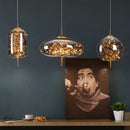 LED Amber Glass Pendant Lighting with Twinkling Stars by Ljojo - Achaotic Ceiling Decoration