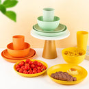 Ljojo 24-Piece Orange Wheat Cutlery & Dinnerware Set for Unbreakable Dining Experience