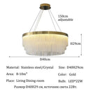 Modern Gold Crystal LED Chandelier - Elegant Home Lighting for Living Room by Ljojo