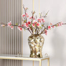Ljojo™ Gold Ceramic Lattice Temple Jar with Lid - Home Decor Vase