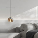 Ljojo Glass Shade Small Pendant Light Stylish Bedroom Hanging Lamp for Home Decor