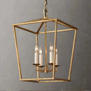 Gold Iron Cage Pendant Lighting Fixture Chandelier for Dining Room by Ljojo