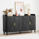 Ljojo™ 4-Door Wooden Storage Cabinet with Adjustable Shelf and Iron Legs