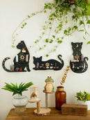 Ljojo™ Black Cat Star Crystal Shelf: Boho Wooden Wall Decor Ledge