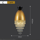 Ljojo Retro K9 Crystal Ceiling Light Fixture Black/Golden LED Cafe Lamp
