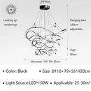Modern Waves Metal LED Pendant Lights Luxury for Living Room Chandelier Bedroom by Ljojo